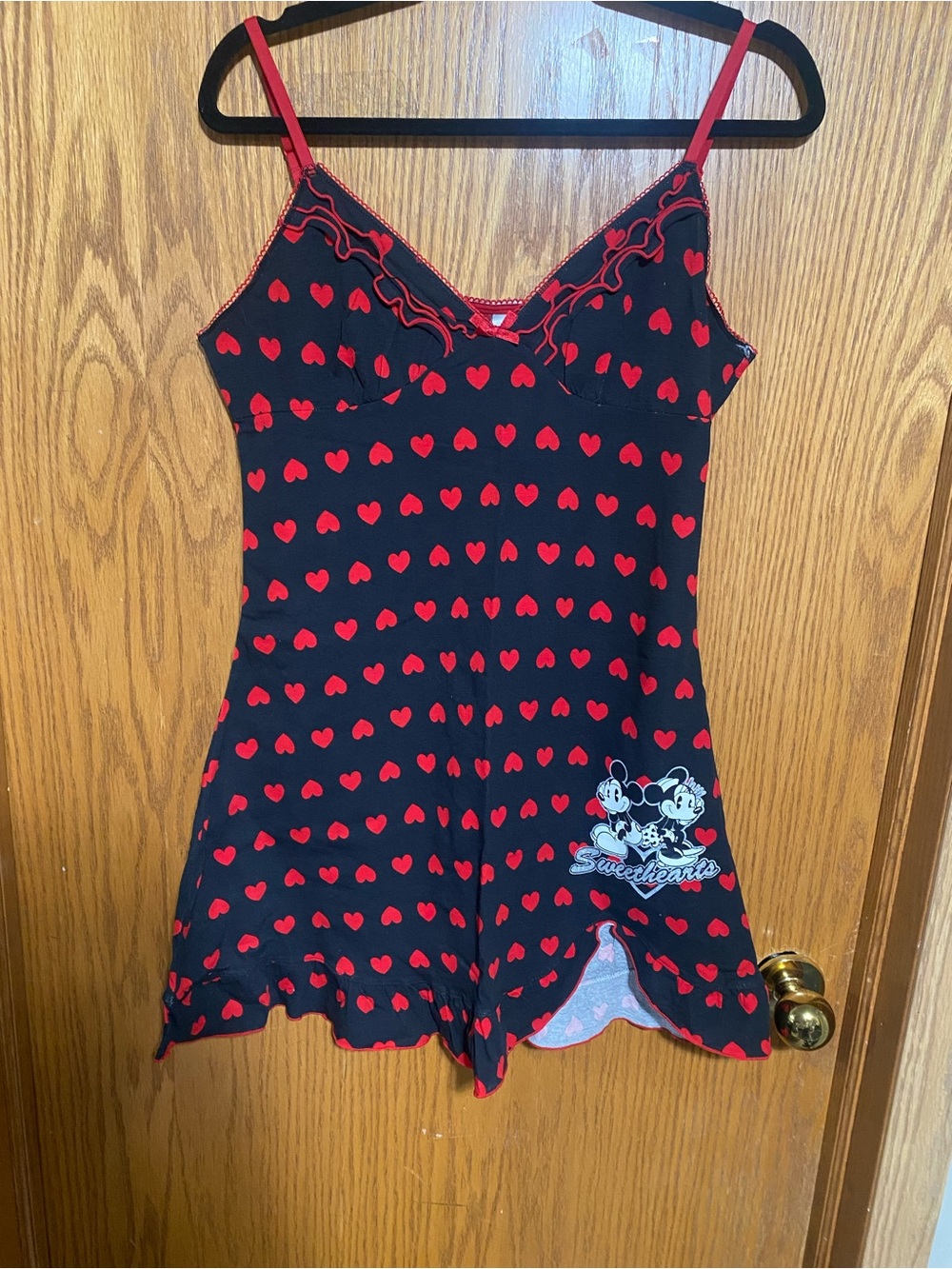 Disney Black & Red Heart-Print with Sweethearts Graphic
